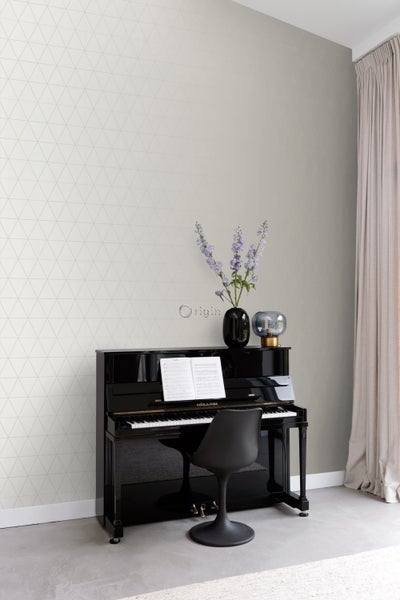 Origin Wallcoverings Tapete grafische Dreiecke Grau - 0,53 x 10,05 m - 347744
