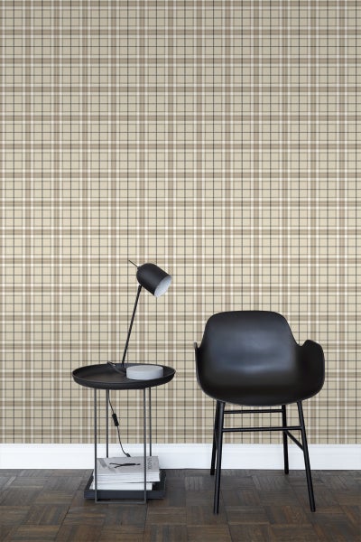 ESTAhome Tapete Karomuster Beige und Braun - 53 cm x 10.05 m - 137723