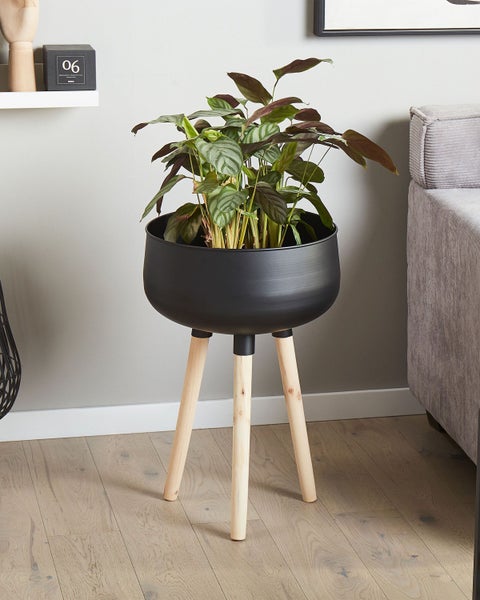 Blumentopf mit Beinen AGROS Metall 35 cm Schwarz