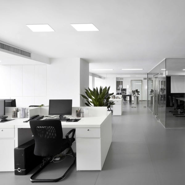 LED Panel-Deckenleuchte CARENTE Seitenlänge 45 cm, rahmenlos, viele Funktionen, aus Metall und Kunststoff, weiß, integrierte LEDs