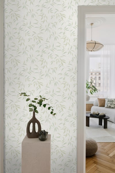 Sanders und Sanders Tapete Blätter Graugrün - 53 cm x 10 m - 640235