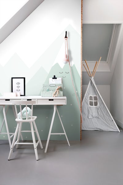 ESTAhome Fototapete Berge Mintgrün - 200 x 279 cm - 158839