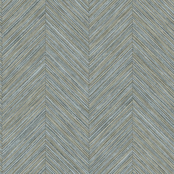 Sanders und Sanders Tapete Fischgrätmuster Graublau - 53 cm x 10 m - 640248