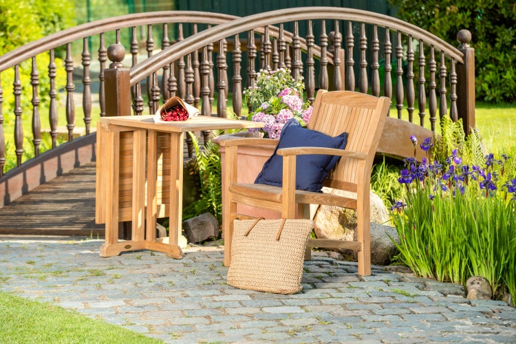 Teak Balkontisch klappbar 120 x 60 cm premium wetterfest