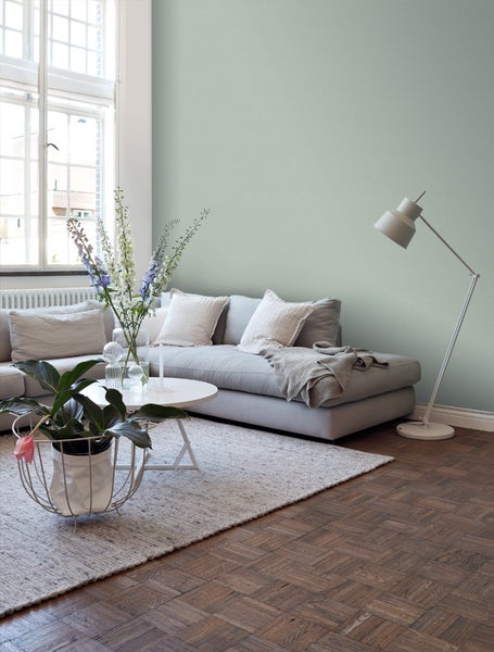 ESTAhome Tapete Leinen-Optik Seladongrün - 53 cm x 10.05 m - 148740