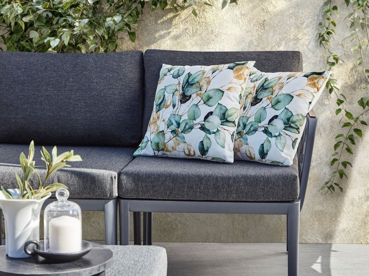 Gartenkissen 2er Set GLADE Pflanzenmuster 45 x 45 cm Bunt