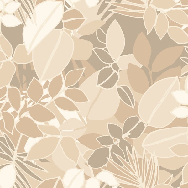 ESTAhome Tapete Blätter Beige - 50 x 900 cm - 139845