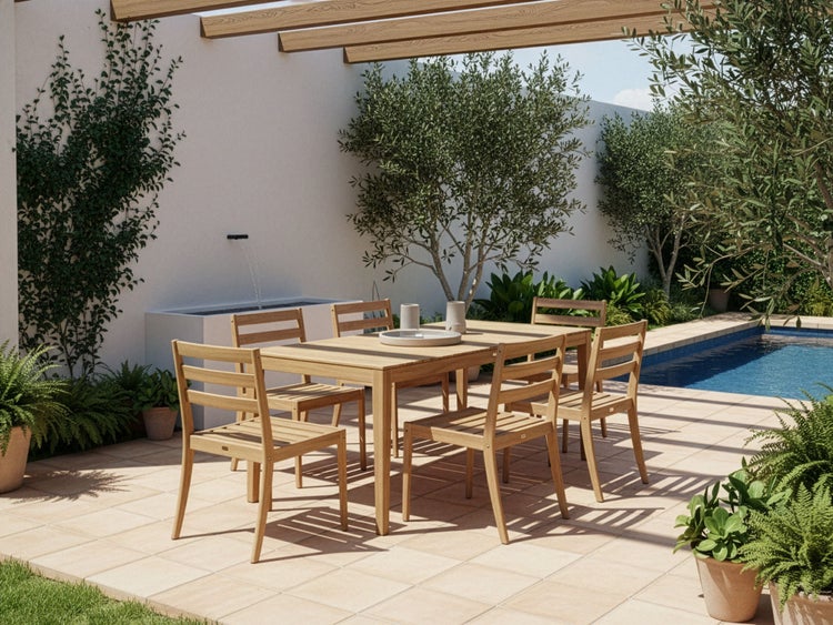 Abmessungen Gartentisch und Gartenstühle, maximale Belastbarkeit der Gartenstühle 110 Kilogramm