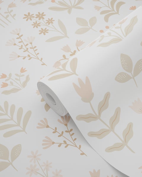 ESTAhome Tapete Feldblumen Beige - 50 x 900 cm - 131092