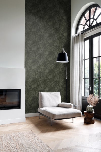 Origin Wallcoverings Tapete 3D Muster Blätter Dunkelgrün - 50 x 900 cm - 347920