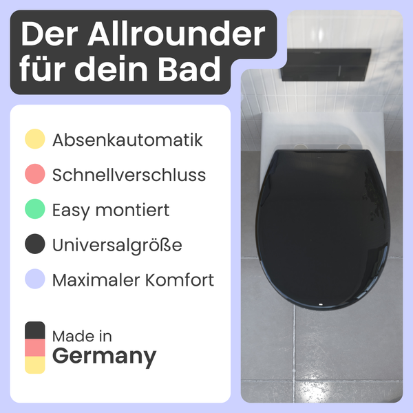 WC-Sitz mit Absenkautomatik und Schnellverschluss