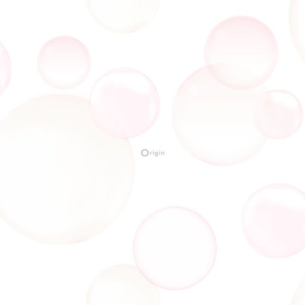 Origin Wallcoverings Tapete Luftblasen Weiß, Puderrosa und Pfirsichorange - 53 cm x 10.05 m - 337214