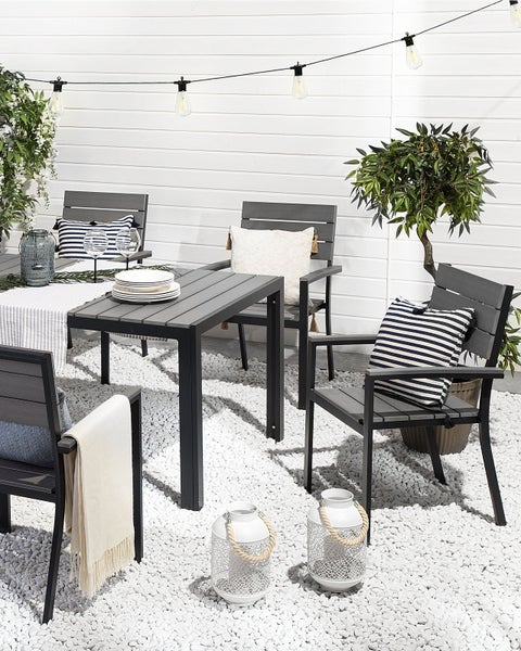 Gartenstuhl 6er Set COMO Grau