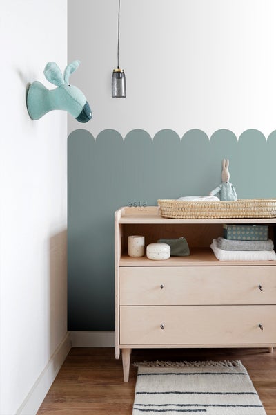 ESTAhome Fototapete halbhohe Wandverkleidung Vintage Blau - 100 x 279 cm - 159234