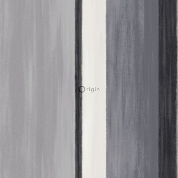 Origin Wallcoverings Tapete Streifen Schwarz und Grau - 53 cm x 10.05 m - 346932