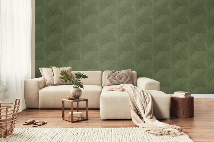 Walls4You Tapete tropische Blätter Olivgrün - 0,53 x 10,05 m - 935305