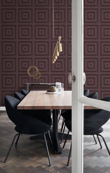 Origin Wallcoverings Tapete 3D-Quadrate Aubergineviolett - 50 x 900 cm - 347976