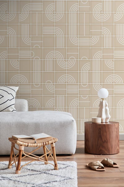 ESTAhome Fototapete 3D-Muster Beige - 150 x 279 cm - 159363