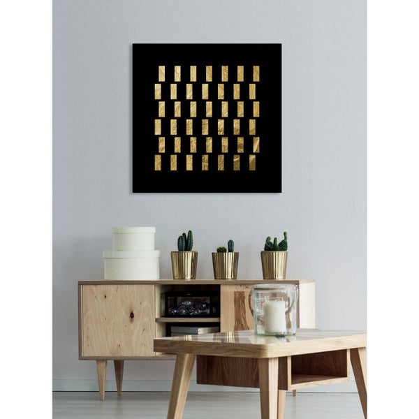 Blattgoldbild | Gemälde | Kunst | Abstrakt | Modern | Wandbild mit Blattgold Applikationen| Handarbeit | Deko | P1779779_GOLD, Format: 50x50cm