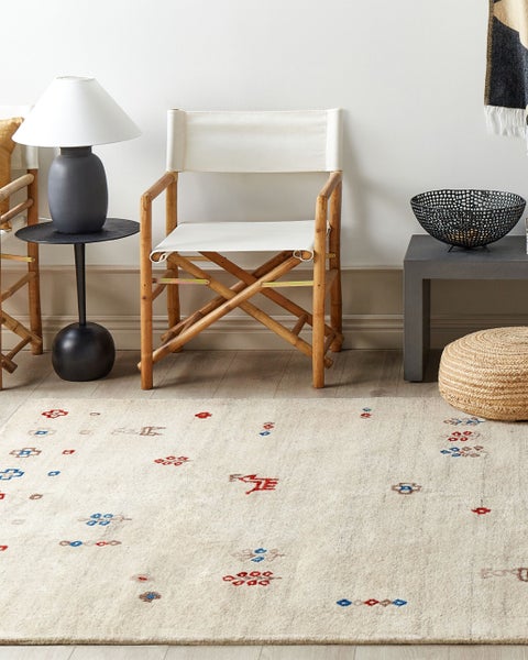 Teppich SULUCA Beige 160 x 230 cm Wolle Gabbeh