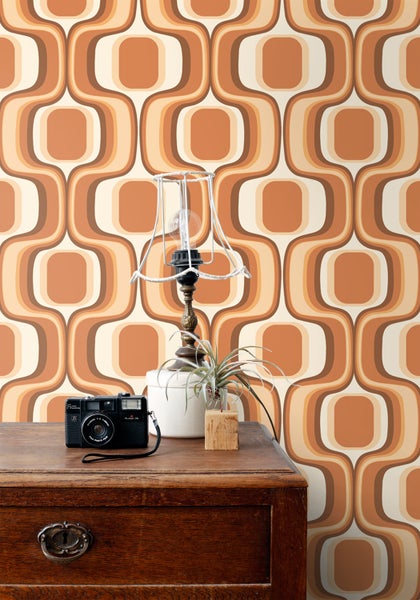 ESTAhome Tapete Retro-Ornamente Terrakotta - 50 x 900 cm - 131585