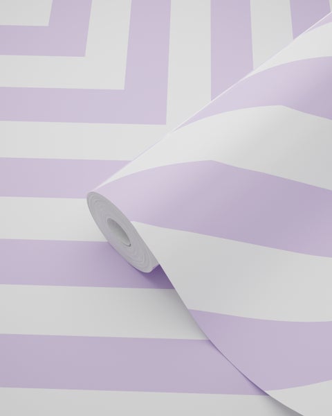 ESTAhome Tapete Zickzackmuster Violett und Weiß - 50 x 900 cm - 131407