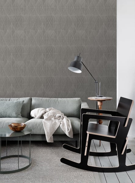 ESTAhome Tapete Origami-Muster Dunkelgrau - 53 cm x 10.05 m - 148710