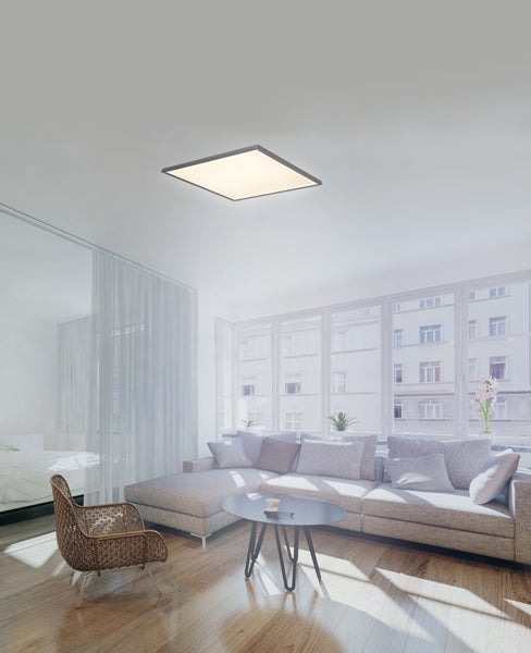 LED-Sensor-Panel ALEGRE Seitenlänge 45 cm, viele Funktionen, Aufbauleuchte inkl. Halterung aus Metall und Kunststoff, integrierte LEDs warmweiß