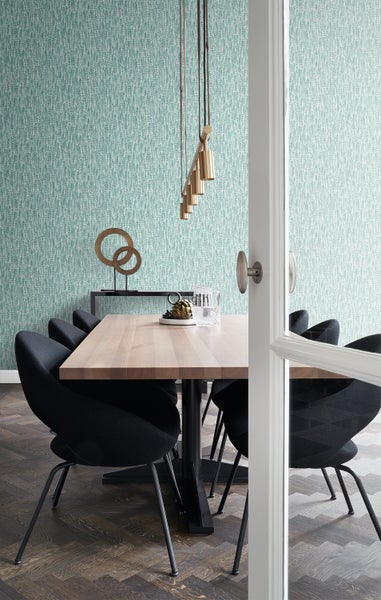 Origin Wallcoverings Tapete Federn Lagunengrün - 53 cm x 10.05 m - 347396