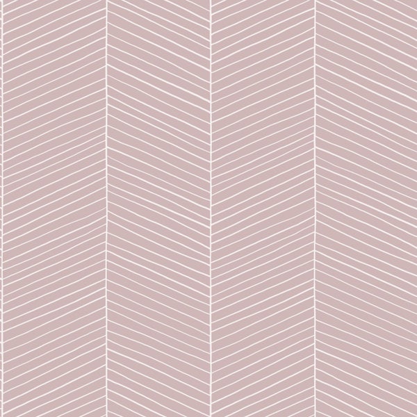 Walls4You Tapete Fischgrätmuster Rosa - 53 cm x 10.05 m - 935322