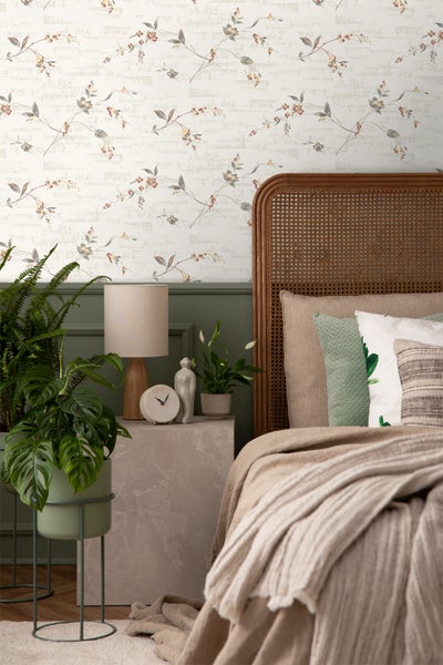 Duro Tapete Blumen Hellbeige - 53 cm x 10.05 m - 661204