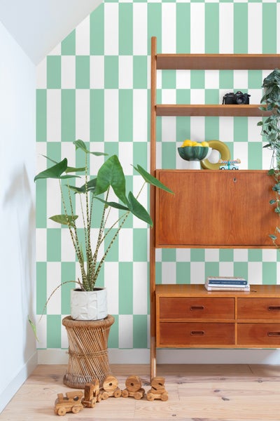 ESTAhome Tapete Streifen Mintgrün und Weiß - 50 x 900 cm - 130919