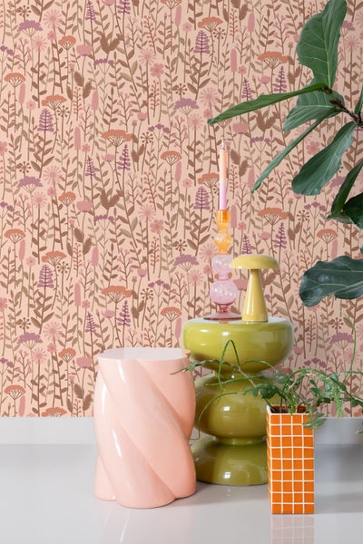 ESTAhome Tapete Feldblumen Altrosa - 50 x 900 cm - 131547
