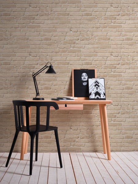 A.S. Création Tapete Steinoptik Sandbeige - 53 cm x 10.05 m - AS-355812