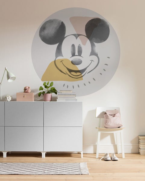 Disney selbstklebende runde Tapete Micky Maus Grau - Ø 128 cm - 610408