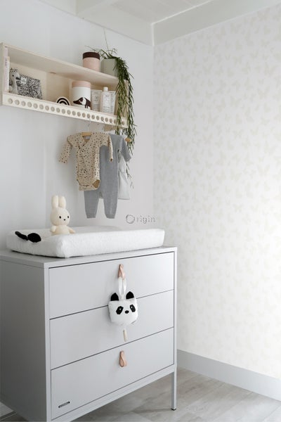 Origin Wallcoverings Tapete Schmetterlinge Weiß und Silber - 53 cm x 10.05 m - 347690