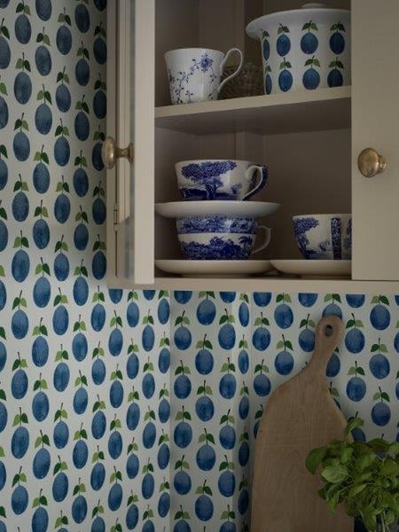 Borastapeter Tapete Obst Graublau - 53 cm x 10.05 m - 660745