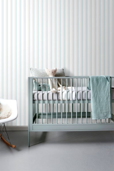 Sanders und Sanders Tapete Streifen Hellgrün, Beige und Weiß - 53 cm x 10 m - 640597
