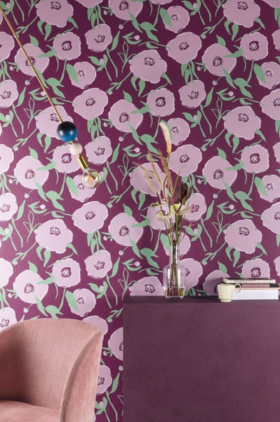 Masureel Tapete Blumen Lila - 53 cm x 10.05 m - 631829