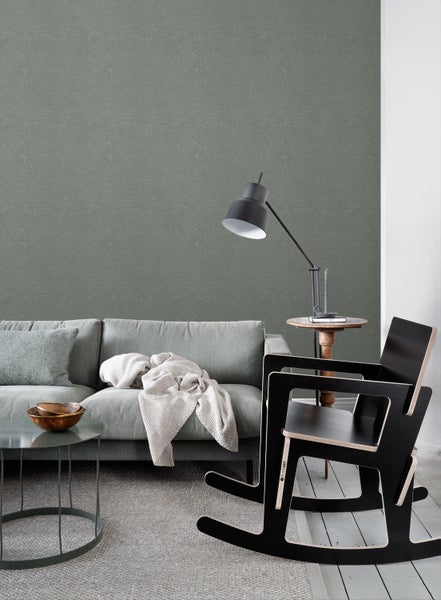 ESTAhome Tapete 3d Wellenförmige Linien Graugrün - 50 x 900 cm - 139664