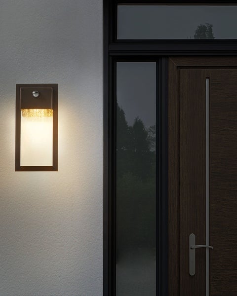 LED Außenwandleuchte ELLIOT mit Bewegungsmelder Schwarz