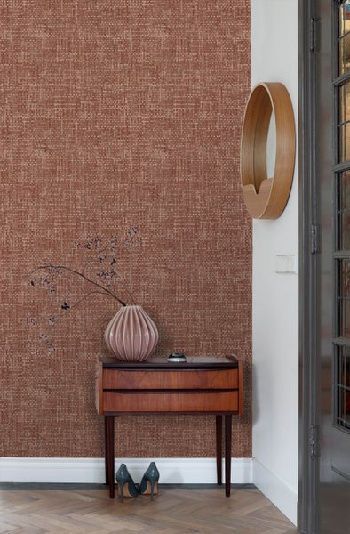 Origin Wallcoverings Tapete Leinen-Optik rotbraun - 50 x 900 cm - 348051