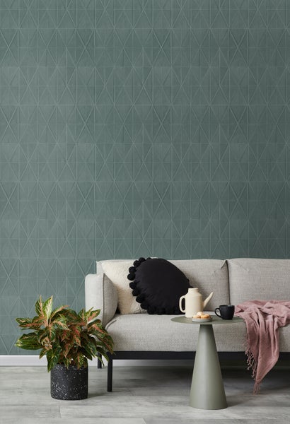Walls4You Tapete 3D Muster Graublau - 53 cm x 10.05 m - 935336