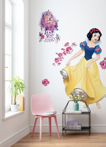 Disney Wandtattoo Schneewittchen Gelb, Blau und Rosa - 127 x 200 cm - 612437