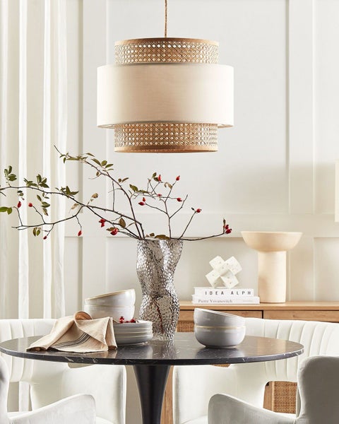 Hängeleuchte YUMURI Rattan Hellbeige