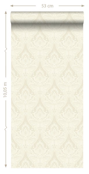 ESTAhome Tapete Barockmuster Crême-Beige - 53 cm x 10.05 m - 127605