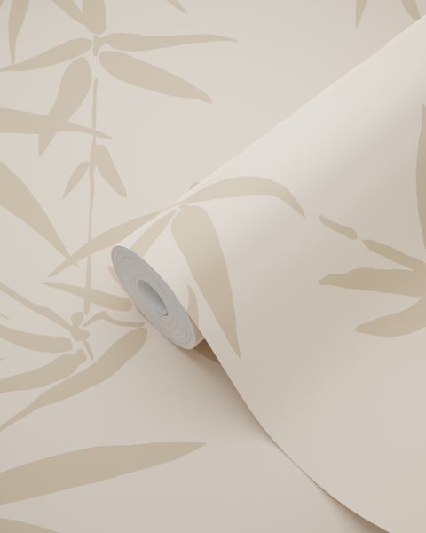 ESTAhome Tapete Bambusblätter Beige - 53 cm x 10.05 m - 139733