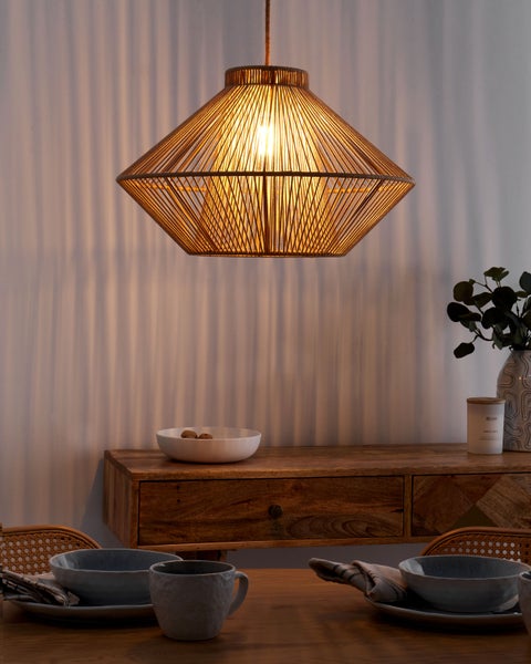 Hängeleuchte PALMETTO Baumwolle Beige