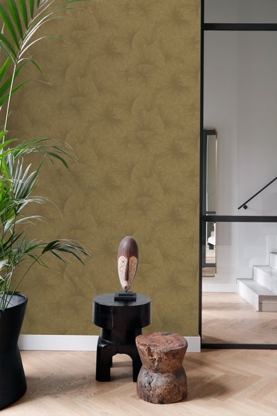 Origin Wallcoverings Tapete 3D Muster Blätter Gold - 50 x 900 cm - 348010