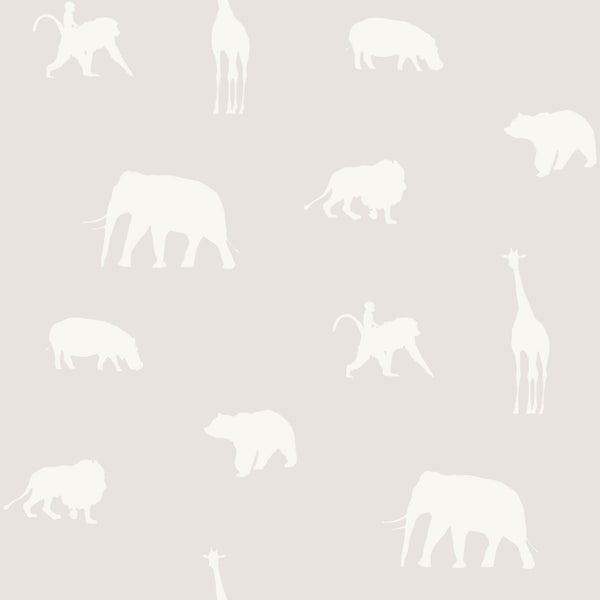 Origin Wallcoverings Tapete Tiere Warmgrau - 53 cm x 10.05 m - 347689